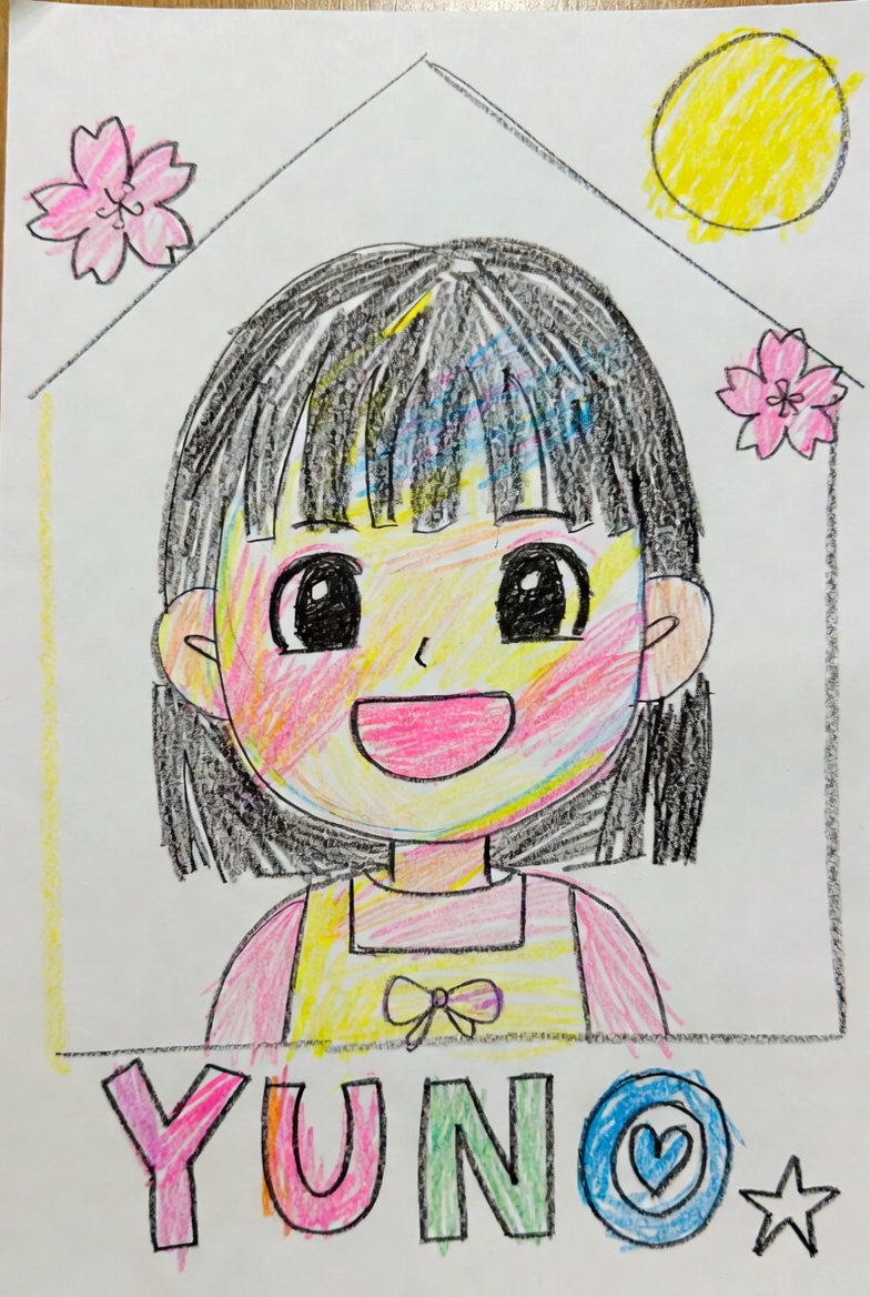 ゆのちゃんが描いた自画像のイラスト